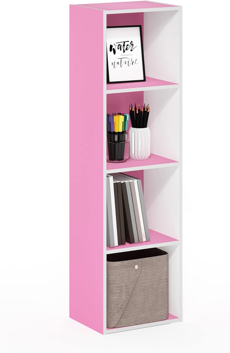 Furinno Luder Bookcase / Book / Storage , 5-Tier, White
