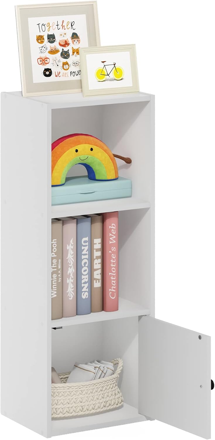 Furinno Luder Bookcase / Book / Storage , 5-Tier, White