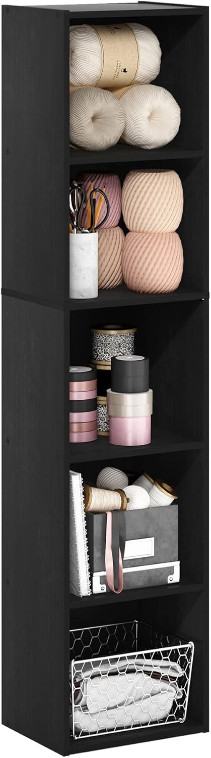 Furinno Luder Bookcase / Book / Storage , 5-Tier, White