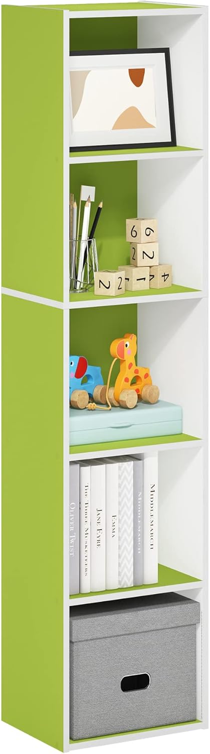 Furinno Luder Bookcase / Book / Storage , 5-Tier, White