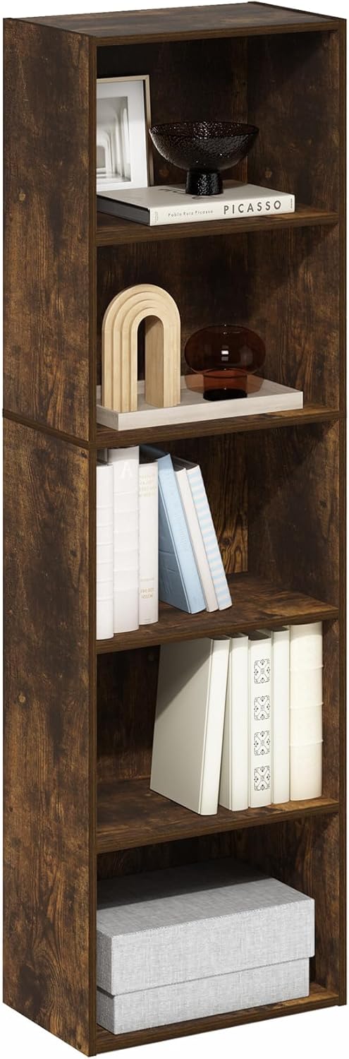 Furinno Luder Bookcase / Book / Storage , 5-Tier, White