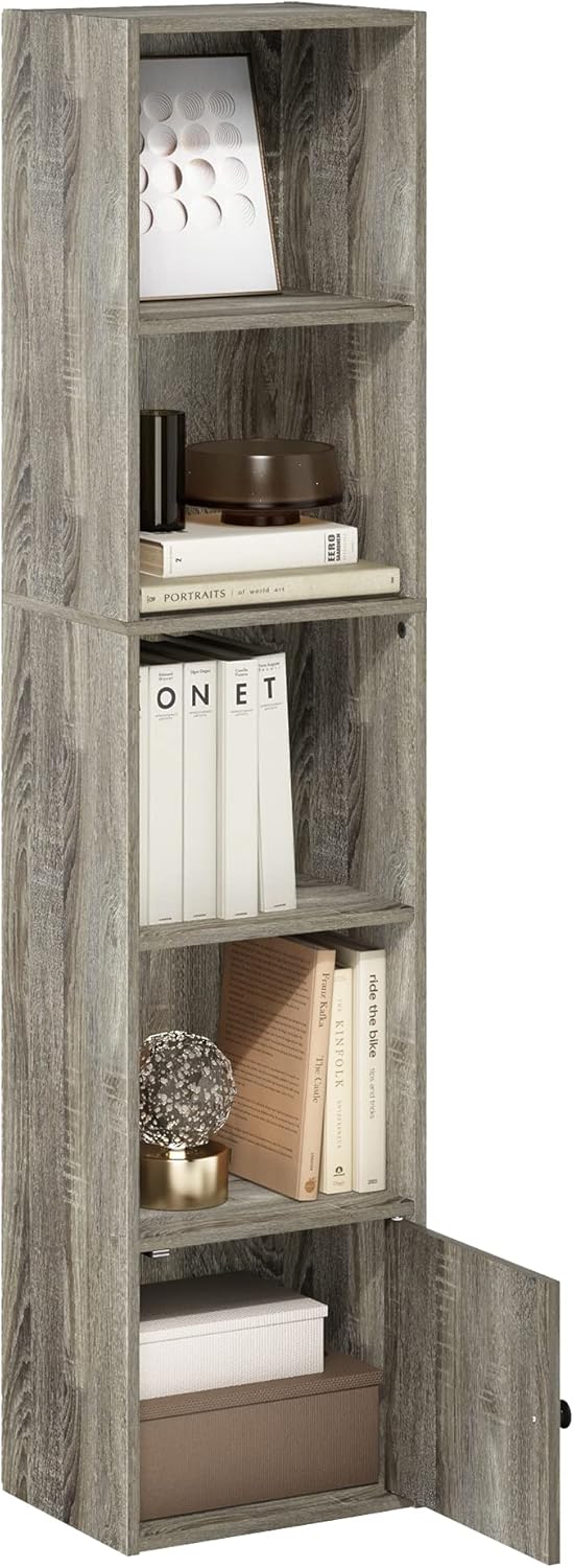 Furinno Luder Bookcase / Book / Storage , 5-Tier, White