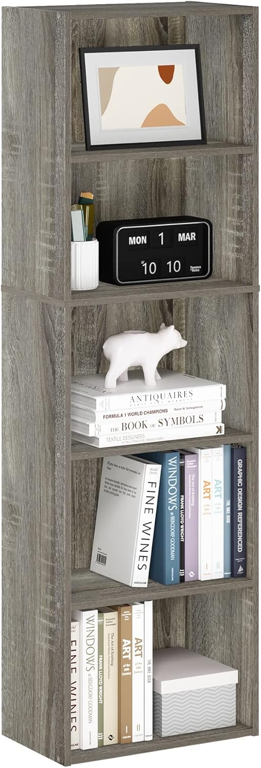 Furinno Luder Bookcase / Book / Storage , 5-Tier, White