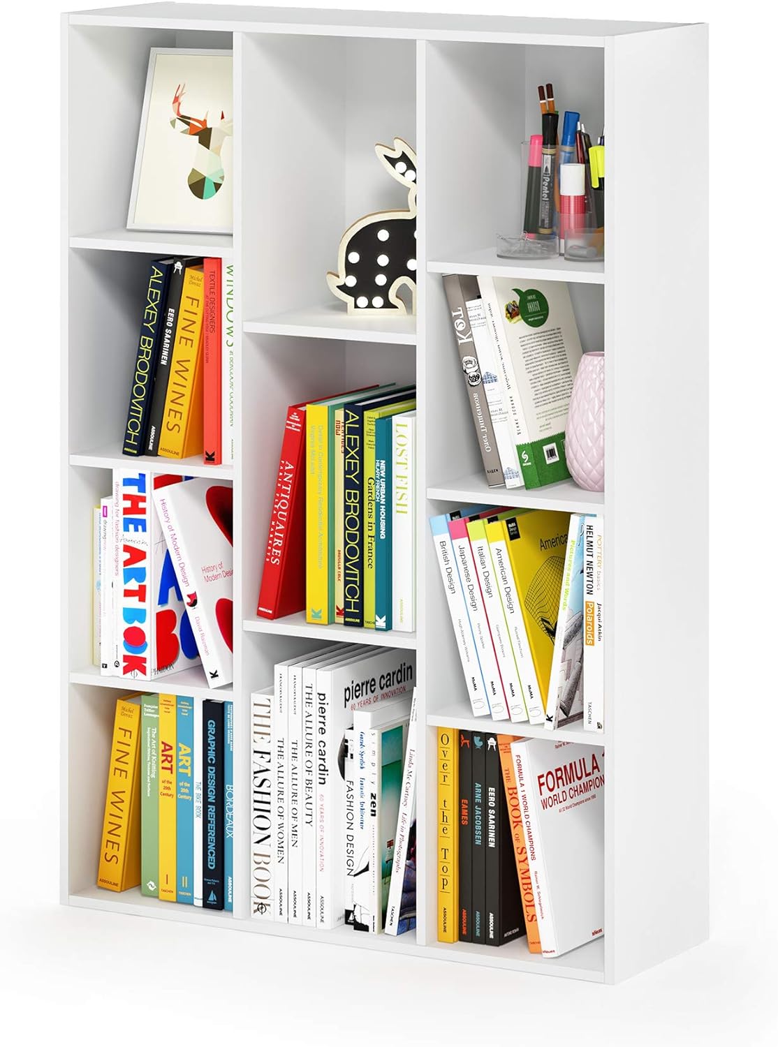 Furinno Luder Bookcase / Book / Storage , 5-Tier, White