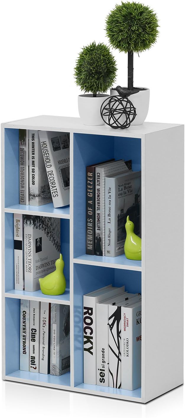 Furinno Luder Bookcase / Book / Storage , 5-Tier, White