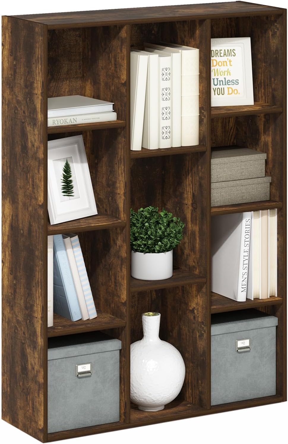 Furinno Luder Bookcase / Book / Storage , 5-Tier, White