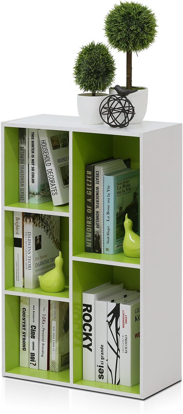 Furinno Luder Bookcase / Book / Storage , 5-Tier, White