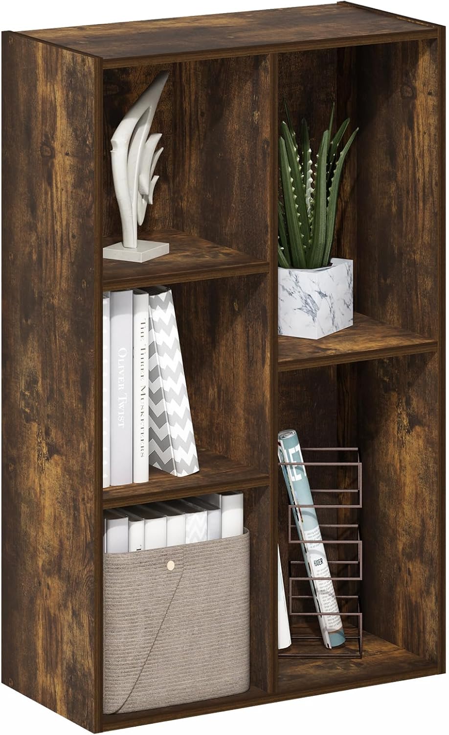 Furinno Luder Bookcase / Book / Storage , 5-Tier, White