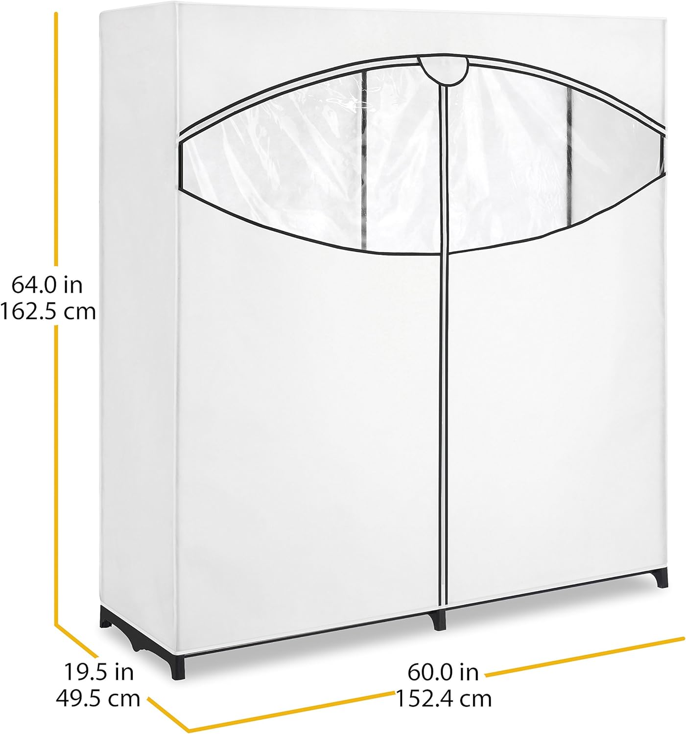 Whitmor Extra-Wide Clothes Closet, 60” with, White Cover