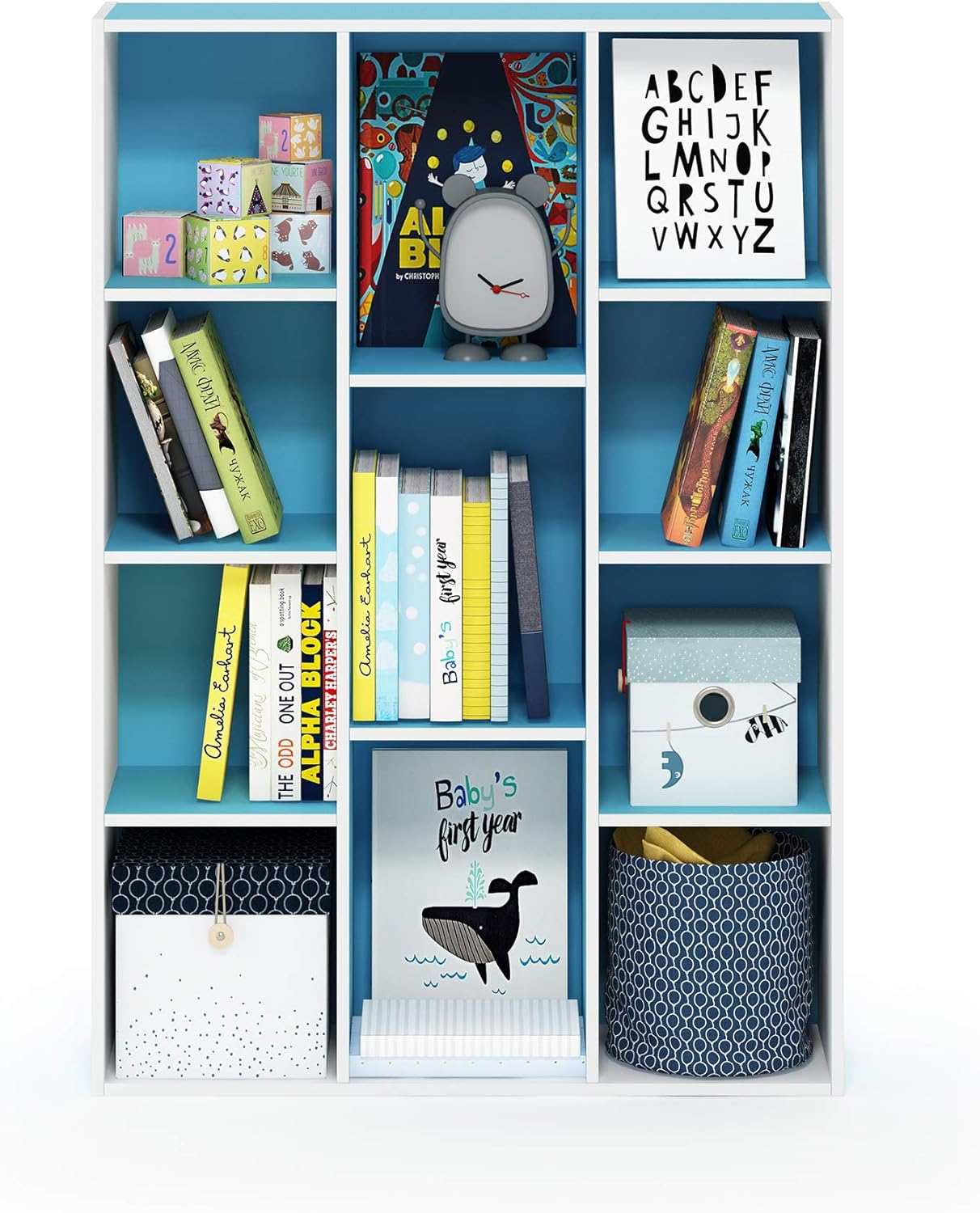 Furinno Luder Bookcase / Book / Storage , 5-Tier, White